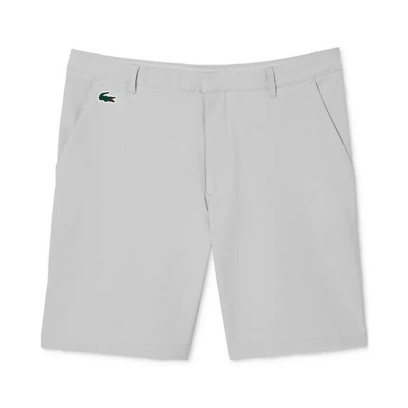 Lacoste Men's Golf stretch Performance 8" Bermuda Shorts Quick Dry Light Gray 34